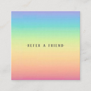 Pastel Rainbow Ombre Customer Referral Card