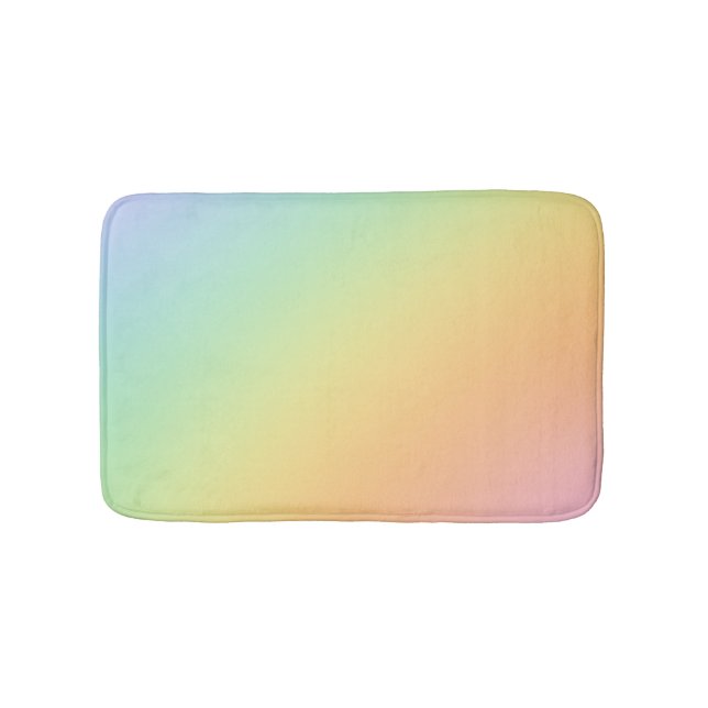 Pastel Rainbow Ombre Gradient Blur Abstract Design Bath Mat (Front)