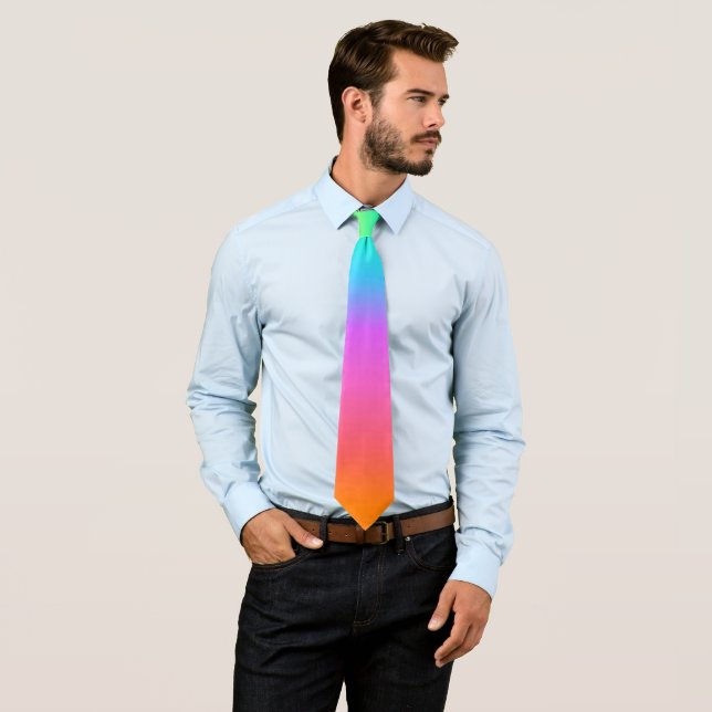 Pastel Rainbow Ombre Gradient Pride Tie (In Situ)