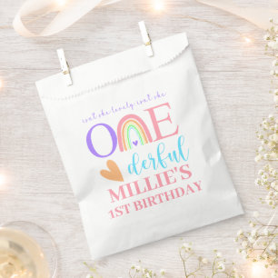 Pastel Rainbow ONEderful 1st Birthday Favor bags