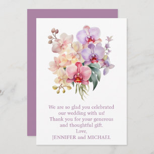 Pastel Rainbow Orchids Mariage Merci Note