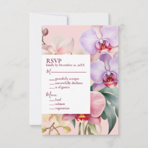 Pastel Rainbow Orchids RSVP Response Card