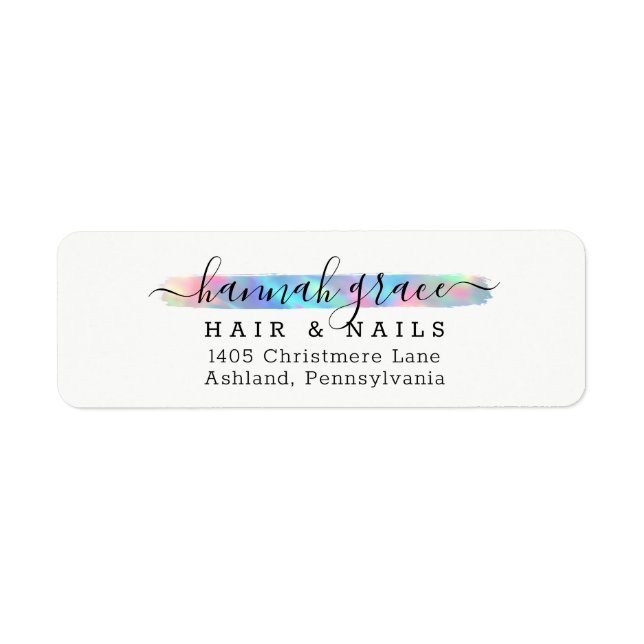 Pastel Rainbow Paint Custom Logo Return Address (Front)