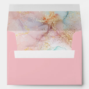 Pastel Rainbow Party Envelope, Unicorn Invite Envelope