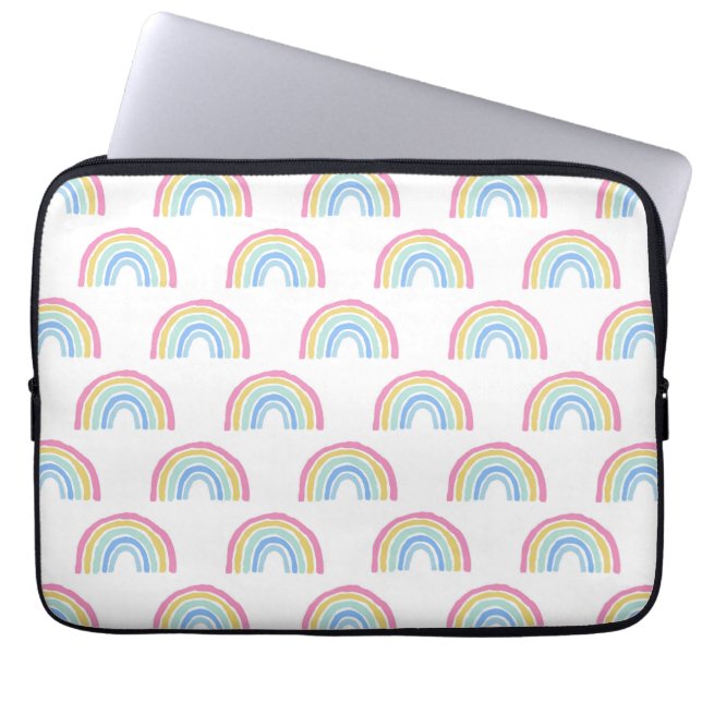 Pastel Rainbow Pattern Laptop Sleeve (Front)