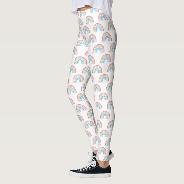 Pastel Rainbow Pattern Leggings (Left)