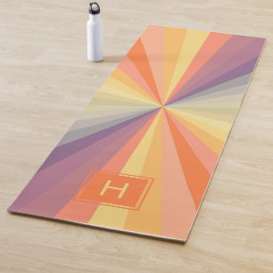 Pastel Rainbow Pattern Monogram Exercise Yoga Mat