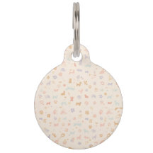 Pastel Rainbow Paw Print Pet Tag | Minimalist Dog