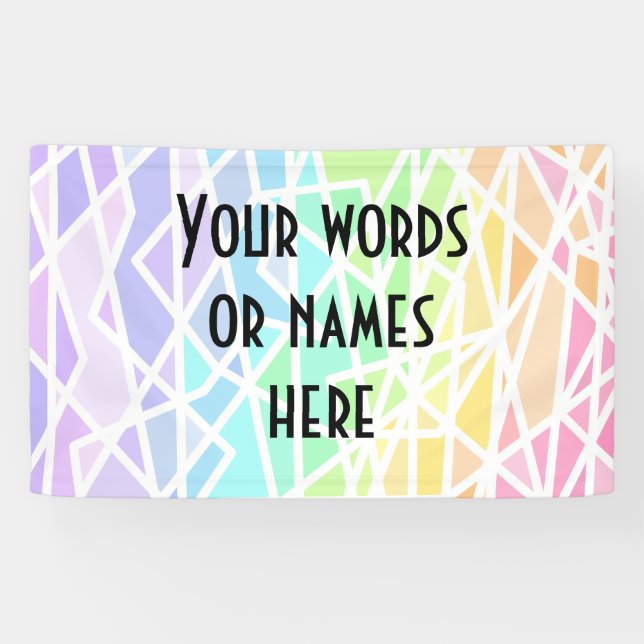 Pastel Rainbow Personalized Banner (Horizontal)