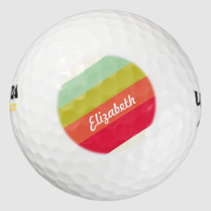 Pastel Rainbow Personalized Name Golf Balls