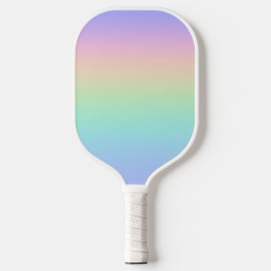 Pastel rainbow pickleball paddle