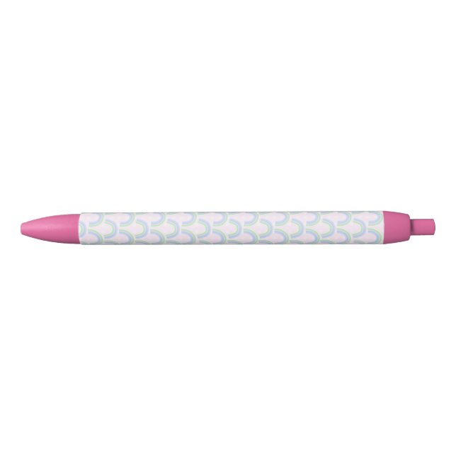Pastel Rainbow Pink Black Ink Pen (Front)