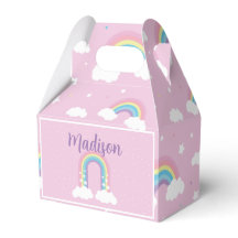 Pastel Rainbow Pink Favor Box