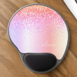 Pastel Rainbow Pink Gold Purple Glitter Monogram Gel Mouse Pad<br><div class="desc">Pastel Pink,  Purple,  Gold Rainbow Faux Foil Metallic Sparkle Glitter Brushed Metal Monogram Name and Initial Mousepad (Mouse Pad). This makes the perfect sweet 16 birthday,  wedding,  bridal shower,  anniversary,  baby shower or bachelorette party gift for someone that loves glam luxury and chic styles.</div>