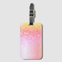 Pastel Rainbow Pink Gold Purple Glitter Monogram
