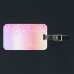 Pastel Rainbow Pink Gold Purple Glitter Monogram Luggage Tag<br><div class="desc">Rainbow Pastel - Gold,  Blush Pink Faux Foil Metallic Sparkle Glitter Brushed Metal Monogram Name and Initial Bag or Luggage Tag. This makes the perfect sweet 16 birthday,  wedding,  bridal shower,  anniversary,  baby shower or bachelorette party gift for someone that loves glam luxury and chic styles.</div>