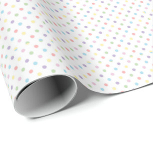 Pastel Rainbow Polka Dots for Baby Showers Wrapping Paper