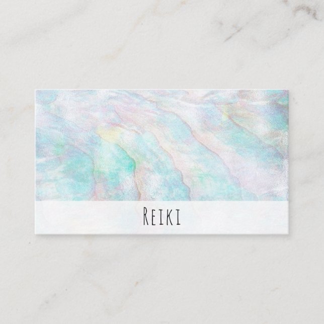 *~* Pastel Rainbow Reiki Yoga Healing Business Card (Front)
