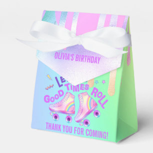Pastel Rainbow   Roller Skating Birthday Favor Box