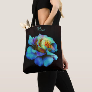 Pastel Rainbow Rose Tote Bag *Personalize*