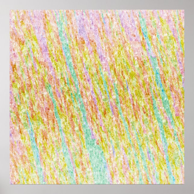 Pastel Rainbow Scribbles Poster (Front)