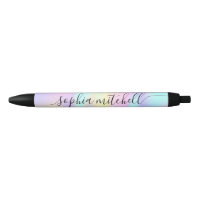 Pastel Rainbow Script Calligraphic Black Ink Pen