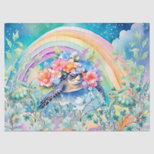 Pastel Rainbow & Sea Turtles Decoupage Tissue Paper