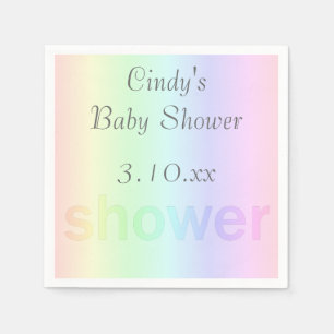 Pastel Rainbow Shower Personalized Napkin