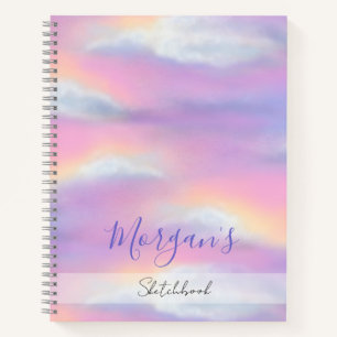 Pastel Rainbow Sky Custom Sketchbook Notebook