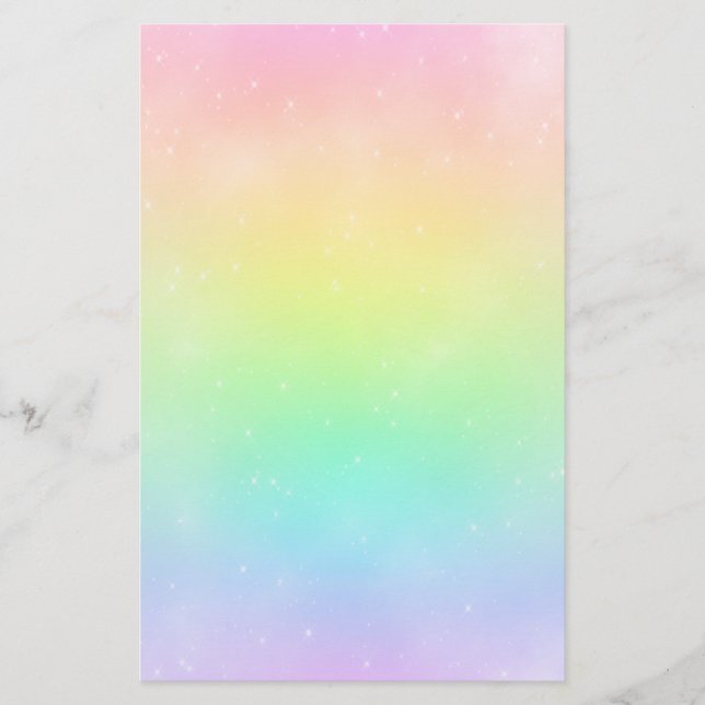 Pastel Rainbow Sky Stationery (Front)