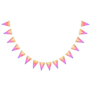Pastel Rainbow Sparkle Glitter Design Customize Bunting Flags