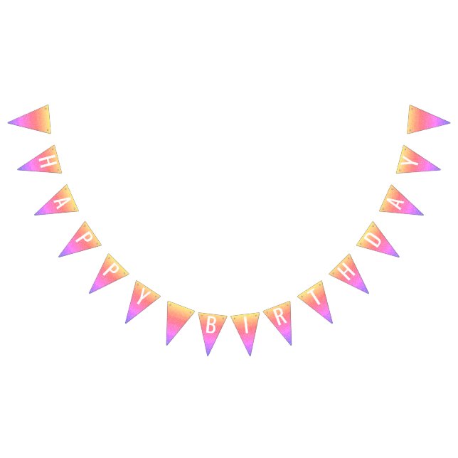 Pastel Rainbow Sparkle Glitter Design Customize Bunting Flags (All)
