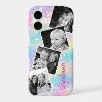 Pastel Rainbow Sparkle Photo Collage Personalized