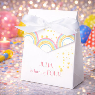 Pastel rainbow sparkling Birthday Favor Box