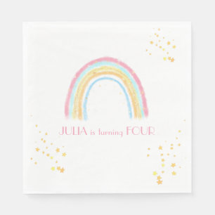 Pastel rainbow sparkling Birthday Napkin