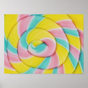 Pastel Rainbow Spiral Candy Photo Poster