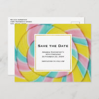 Pastel Rainbow Spiral Candy Save the Date