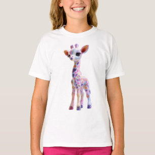 Pastel Rainbow Spotted Fantasy Giraffe Kids T-Shirt