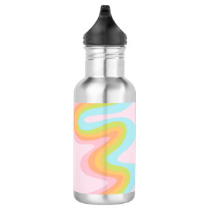 Pastel rainbow squiggle 532 ml water bottle