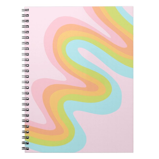 Pastel rainbow squiggle notebook (Front)