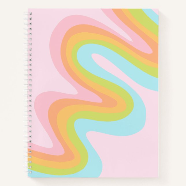 Pastel rainbow squiggle notebook (Front)