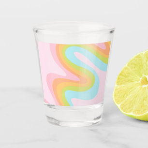 Pastel rainbow squiggle shot glass