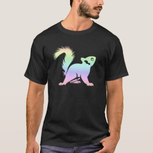 Pastel Rainbow Squirrel Silhouette Cute T-Shirt