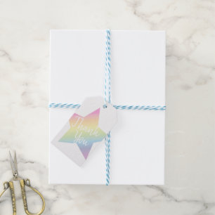 Pastel Rainbow Star Baby Shower Gift Tags