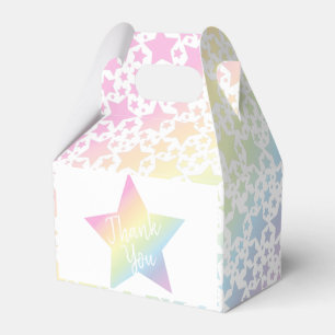 Pastel Rainbow Stars Baby Shower Simple Modern Favor Box