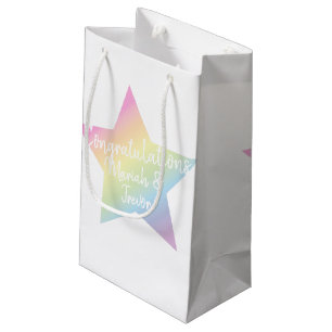 Pastel Rainbow Stars Baby Shower Simple Modern Small Gift Bag