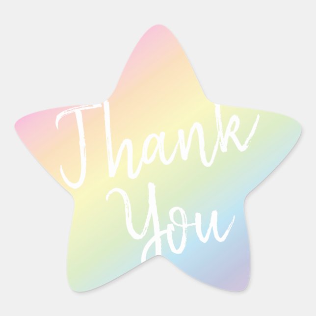 Pastel Rainbow Stars Baby Shower Simple Modern Star Sticker (Front)