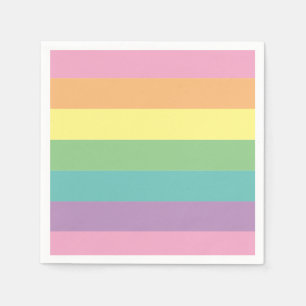 Pastel Rainbow Stripe Paper Napkin