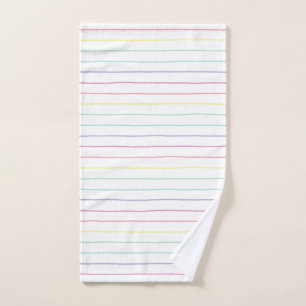 Pastel Rainbow Striped Hand Towel