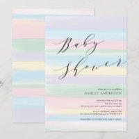Pastel Rainbow stripes Baby Shower